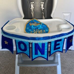 Blue Birthday High Chair Banner